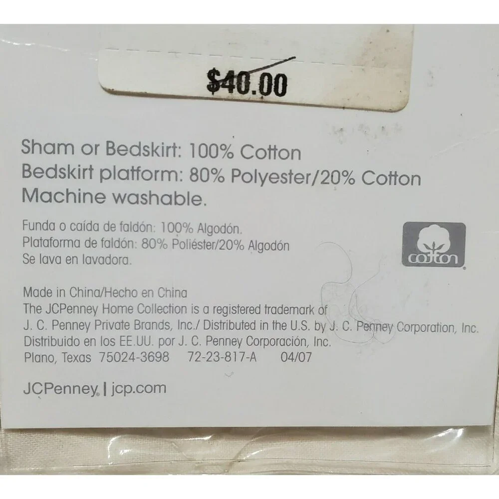 New Bed Skirt Twin Diamond Pin Tuck Bed Mattress Cover Cream JC Penney Vintage